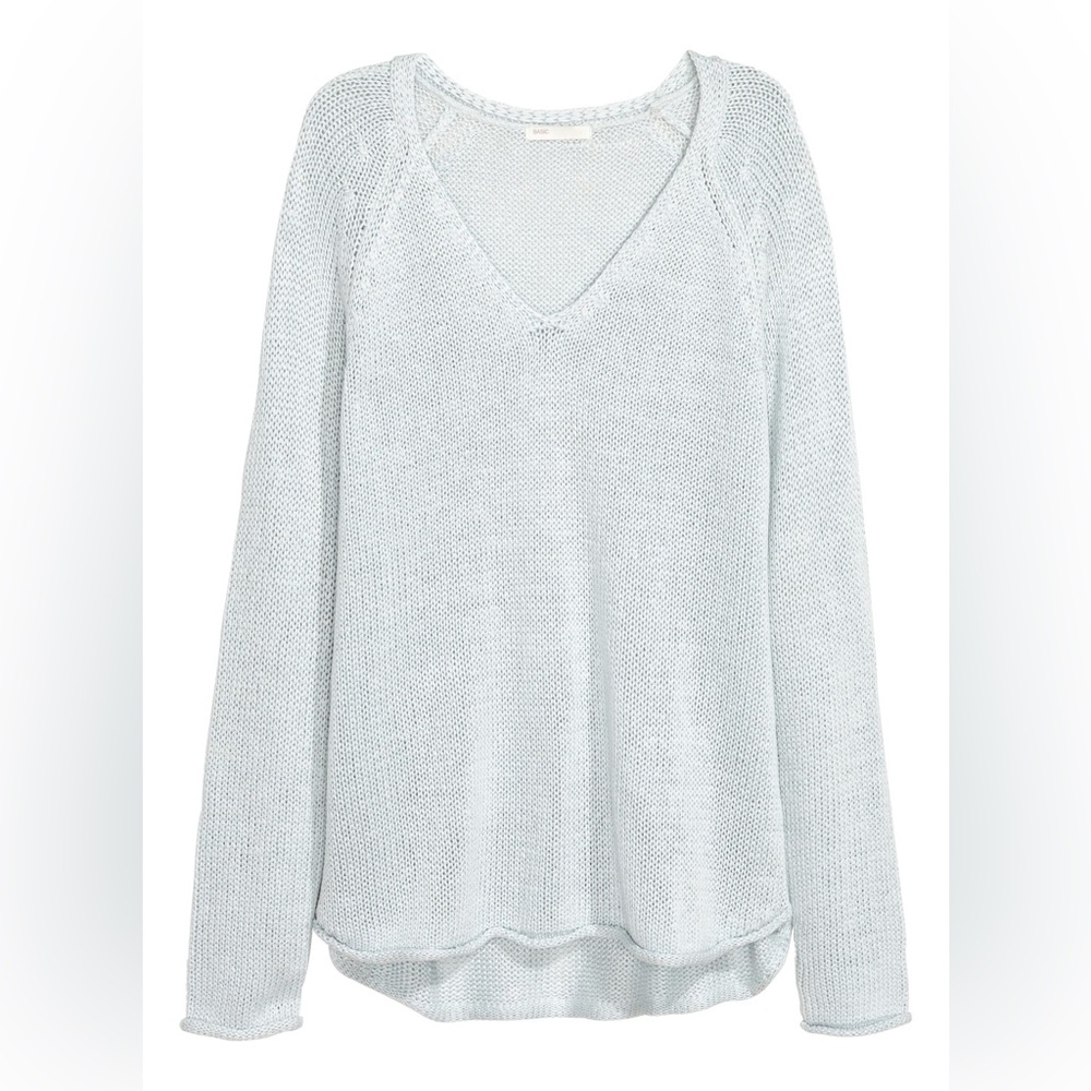 H&M Light Blue-Grey Loose-Knit Sweater